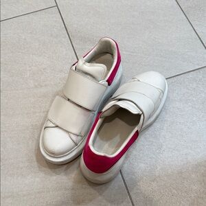 Alexander McQueen White and Pink Sneakers